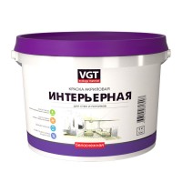 Краска интерьерная "Белоснежная", 15 кг, VGT / ВГТ ВД-АК-2180 